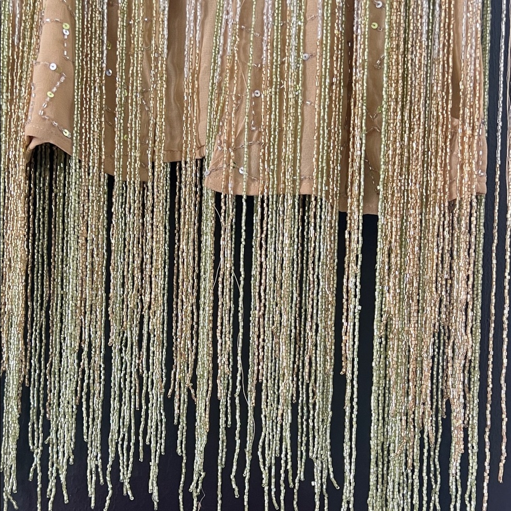 Nasty Gal Gold Fringe Sequin Cropped Tunic - Picture 3 of 3